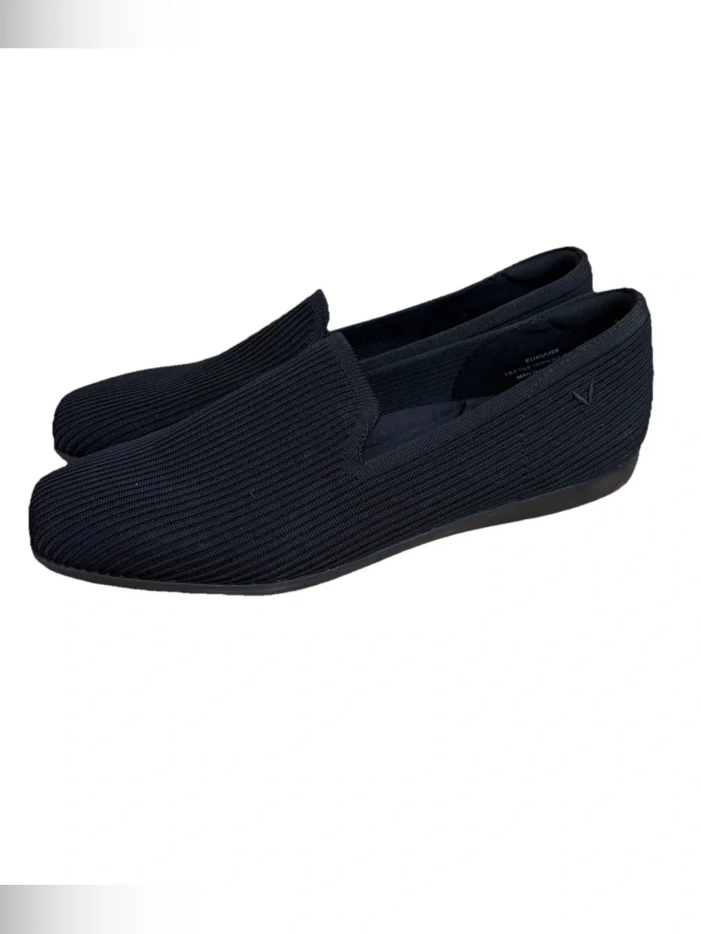 Vivaia Samantha Walker Square Toe Flats EU 40 US 9 Water Repellent Black